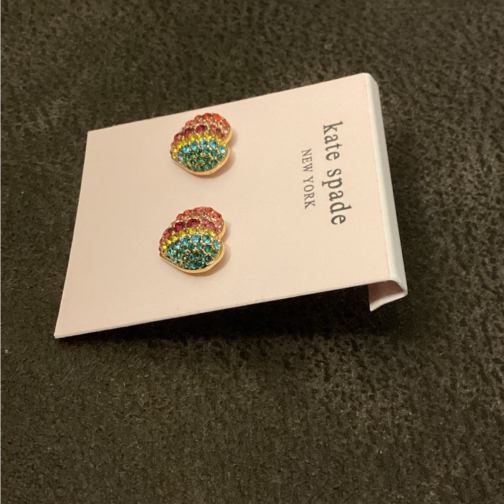 NWT ♠️Kate Spade On the Dot Rainbow stud - Picture 2 of 4